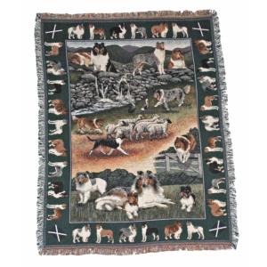在庫限り　ゴブラン織り　タペストリー　コリー　輸入雑貨　 犬雑貨　犬グッズ