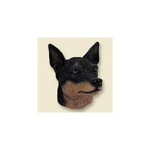 在庫限り　コミカル・ドッグフィギュア　ヘッド　ミニチュア・ピンシャー　輸入雑貨　犬雑貨　犬グッズ　ボ...