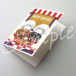在庫限り　グリーティングカード　ダックス Hot Dog Stand　輸入雑貨　犬雑貨　犬グッズ