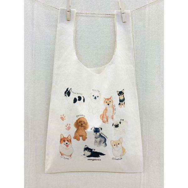 エコバッグ　ワンコたち 　犬雑貨・犬グッズ・プードル・チワワ・シーズー・シュナウザー・柴犬・コーギー...