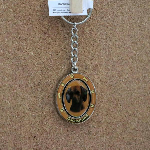 在庫限り　スピン　ドッグキーチェーン　ダックス/レッド　輸入雑貨　犬雑貨　犬グッズ