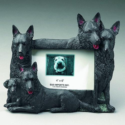 在庫限り　フィギュアフォトフレーム・ファミリー　ブラックシェパード　輸入雑貨　犬雑貨　犬グッズ