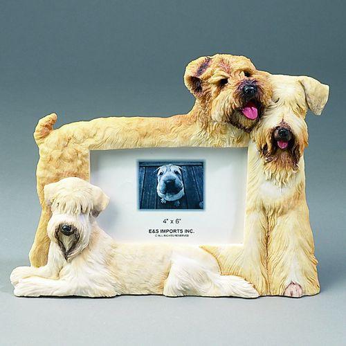 在庫限り　フィギュアフォトフレーム・ファミリー　ウィートン・テリア　輸入雑貨　犬雑貨　犬グッズ