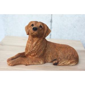 在庫限り　フィギュア　ドッグ　ゴールデンレトリーバー/伏せ　輸入雑貨　犬雑貨　犬グッズ