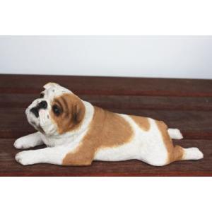 在庫限り　フィギュア　ドッグ　ブルドッグ/伏せ　輸入雑貨　犬雑貨　犬グッズ