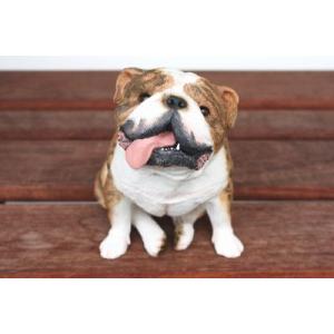 在庫限り　フィギュア　ドッグ　ブルドッグ・ブリンドル/お座り　輸入雑貨　犬雑貨　犬グッズ