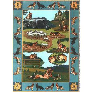 在庫限り　ゴブラン織り　タペストリー　シェパード　輸入雑貨　 犬雑貨　犬グッズ