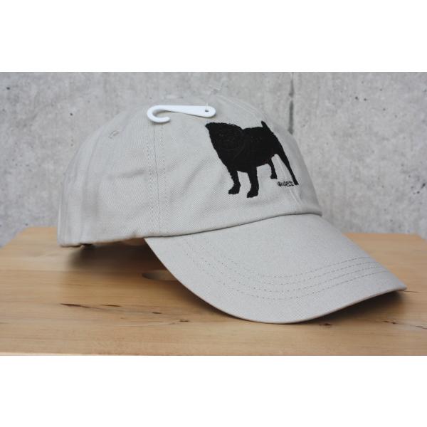 在庫限り　黒パグ　刺繍キャップ　帽子　犬雑貨・犬グッズ・輸入雑貨・犬柄