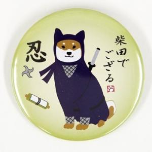 缶バッジ　しばたでござる　犬雑貨・犬グッズ・柴犬