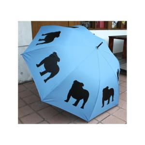 在庫限り　婦人傘長傘　ウォーキング・スティック・アンブレラ ブルドッグ　Black on Niaga...