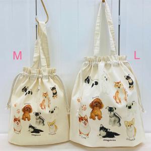巾着トートバック/Mサイズ ワンコ 犬雑貨/ド...の詳細画像1