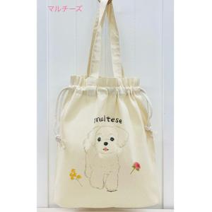 巾着トートバック/Mサイズ ワンコ 犬雑貨/ド...の詳細画像2