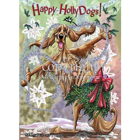 在庫限り　Holidayクリスマスカード　アイリッシュ・セッター　輸入雑貨　犬雑貨　犬グッズ