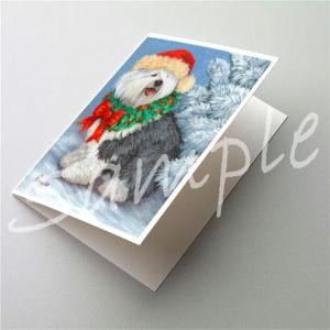 在庫限り　クリスマスカード　オールド・イングリッシュ・シープドッグ Christmas　輸入雑貨　犬雑貨　犬グッズ