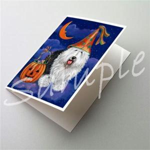 在庫限り　ハロウィンカード　オールド・イングリッシュ・シープドッグ Halloween　輸入雑貨　犬雑貨　犬グッズ