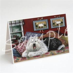 在庫限り　グリーティングカード　オールド・イングリッシュ・シープドッグ Sweet Dreams　輸入雑貨　犬雑貨　犬グッズ