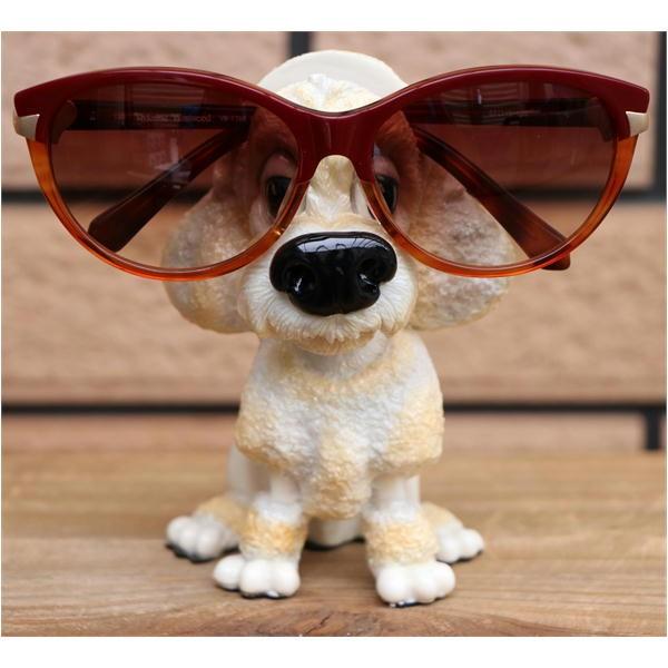 フィギュア　グラススタンド プードル　ホワイト 犬雑貨・犬グッズ・輸入雑貨・眼鏡置き・メガネスタンド