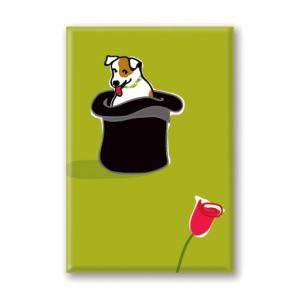 在庫限り　マグネットシリーズ　ジャック・ラッセル・テリア　イン　ハット　輸入雑貨　犬雑貨　犬グッズ