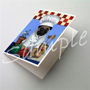 在庫限り　グリーティングカード　パグ Veggie Chef　輸入雑貨　犬雑貨　犬グッズ・パググッズ