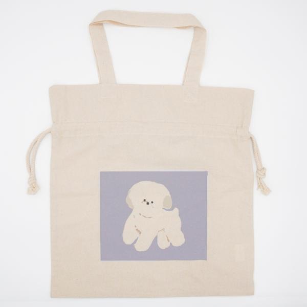 ビッグ巾着バッグ　モココ　犬雑貨・犬グッズ・ビション・マルチーズ・プードル