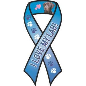 在庫限り　ドッグブリード　リボン　カーマグネット　ラブラドール・レトリーバー/チョコレート　輸入雑貨...