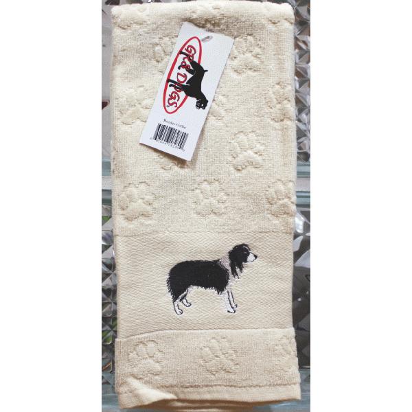 在庫限り　ボーダー・コリー刺繍タオル　犬雑貨・犬グッズ・輸入雑貨