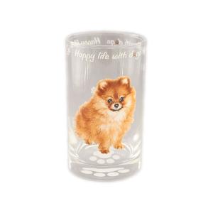 わんコレ　ガラスタンブラー S20ポメラニアン　犬雑貨　犬グッズ