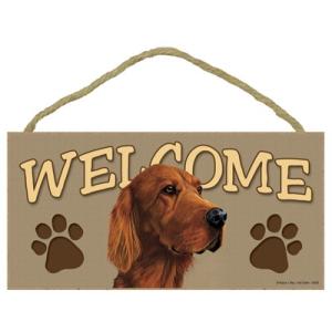 在庫限り　ウェルカムボード　アイリッシュセッター　ウェルカム　輸入雑貨・犬雑貨・犬グッズ