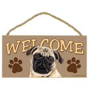 在庫限り　ウェルカムボード　パグ　 輸入雑貨・犬雑貨・犬グッズ・パググッズ