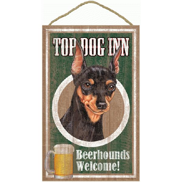 在庫限り　ウェルカムボード　ビッグサイズ　ミニチュアピンシャー 輸入雑貨・犬雑貨・犬グッズ