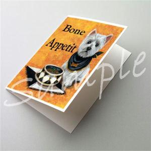 在庫限り　グリーティングカード　ウエスト・ハイランド・ホワイト・テリア/ウエスティ Bone Appetit　輸入雑貨　犬雑貨　犬グッズ