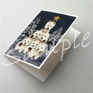 在庫限り　クリスマスカード　ウエスト・ハイランド・ホワイト・テリア/ウエスティ Christmas Family Tree　輸入雑貨　犬雑貨　犬グッズ
