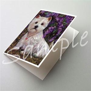 在庫限り　グリーティングカード　ウエスト・ハイランド・ホワイト・テリア/ウエスティ Lily &amp; Lilacs　輸入雑貨　犬雑貨　犬グッズ