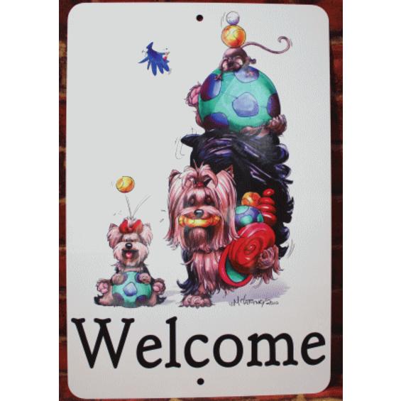 在庫限り　ウェルカムプレート　ヨークシャーテリア/ヨーキー　輸入雑貨　犬雑貨　犬グッズ ウェルカムボ...