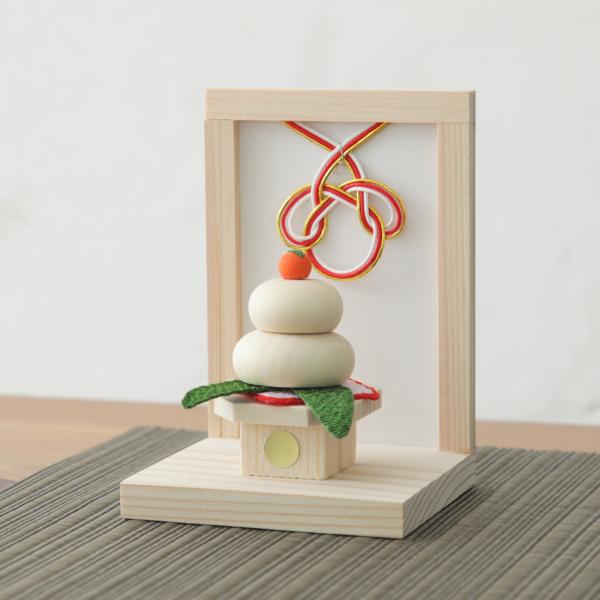 正月飾り 鏡餅 木製 ちりめん ミニ コンパクト 歳時記 1月 置物 オブジェ ディスプレイ イベン...