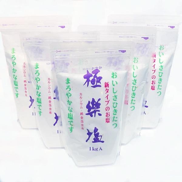 極楽塩 1kg 2個 波動法製造　送料無料　金箔入　料理が美味しくなる調味料　結界　お祓い　風呂　浄...