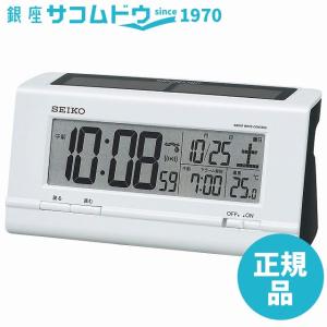 SEIKO CLOCK セイコー クロック 時計 電波デジタル目ざまし時計 ハイブリッドソーラータイプ プラスチック枠(白パール塗装) SQ766W