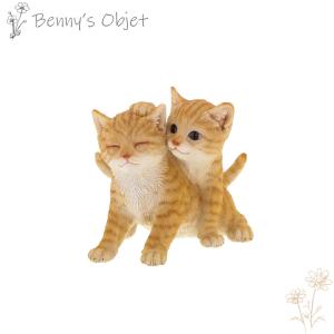 ベニーズ（Benny's） 置物 オブジェ アニマル　べニーズキャット 2匹セット よしよし｜ginza-sacomdo