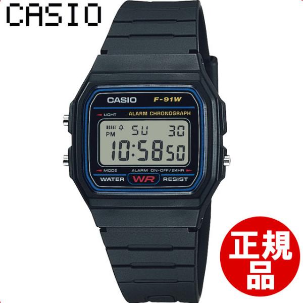 カシオ CASIO 腕時計 カシオ コレクション F-91W-1JH メンズ ブラック 旧製品名F-...