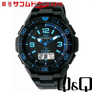 Q&Q キューアンドキュー 腕時計 ウォッチ 電波ソーラー腕時計 SOLARMATE (ソーラーメイト) ブルー×ブラック MD06-335 メンズ｜ginza-sacomdo