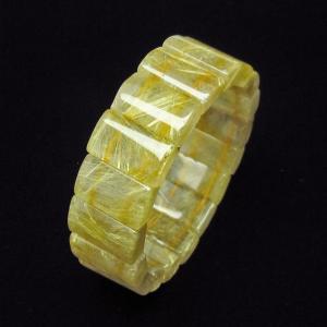 タイチンルチルクォーツ ゴールドルチル バングル 送料無料 一点物 111