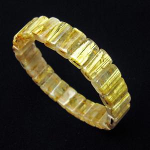 タイチンルチルクォーツ ゴールドルチル バングル 送料無料 一点物 111
