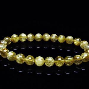 ルチルクォーツ ブレスレット ゴールドタイチンルチル 9mm t473-4465