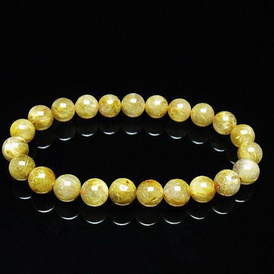 ゴールドタイチンルチル ブレスレット  8mm  t116-12709