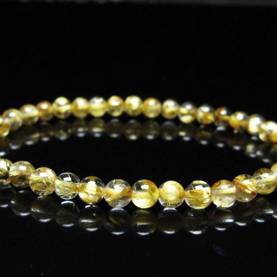 ゴールドタイチンルチル ブレスレット  5mm  t116-13070
