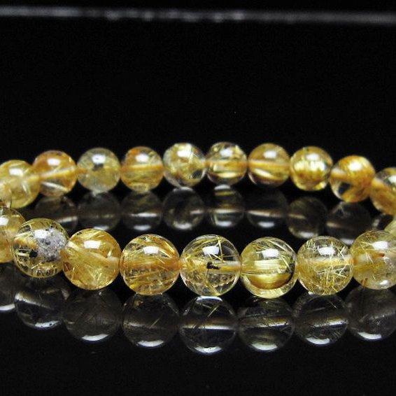 ゴールドタイチンルチル ブレスレット  8mm  t116-13150