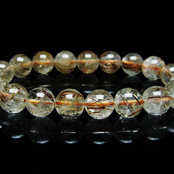 ファイナルグレードルチルクォーツ（金針ルチル水晶） ブレスレット  10mm  t15-11113