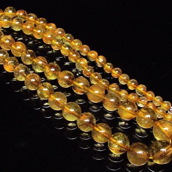 ゴールドタイチンルチル ネックレス  11mm  t162-352