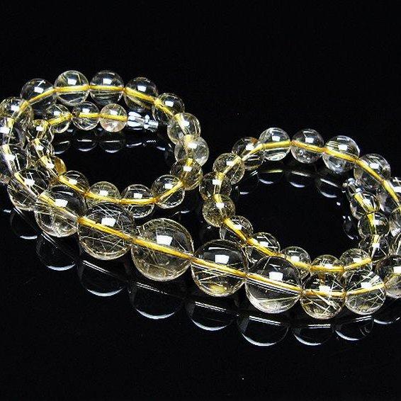 ゴールドタイチンルチル ネックレス  13mm  t162-672