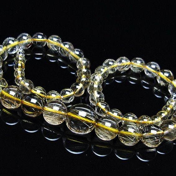ゴールドタイチンルチル ネックレス  14mm  t162-693